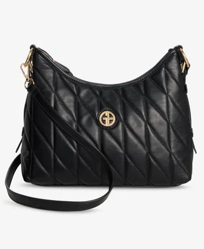 Giani Bernini Small Quilted Soft Shoulder Crossbody, Exclusively At Macy's In Black