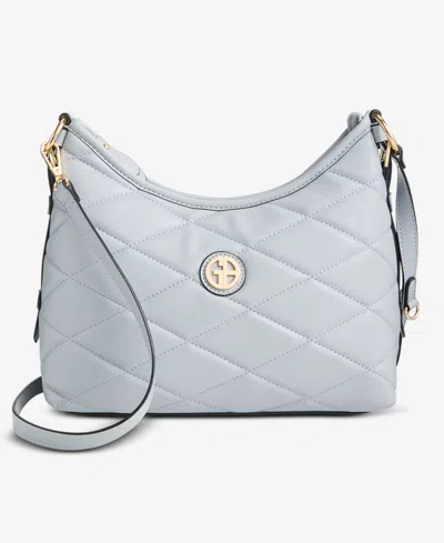 Giani Bernini Small Quilted Soft Shoulder Crossbody, Exclusively At Macy's In Blue