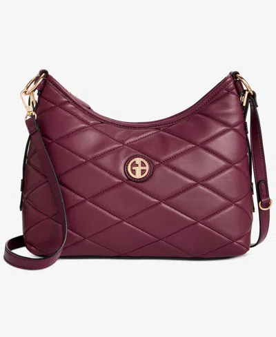 Giani Bernini Small Quilted Soft Shoulder Crossbody, Exclusively At Macy's In Burgundy