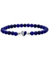 Giani Bernini Sodalite Bead & Cubic Zirconia Heart Stretch Bracelet, Created For Macy's In Silver