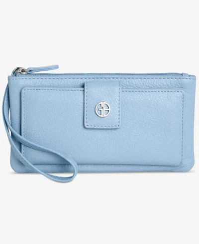 Giani Bernini Softy Grab & Go Leather Wristlet, Created For Macy's In Blue