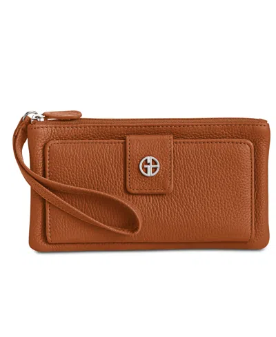 Giani Bernini Softy Grab & Go Leather Wristlet, Exclusively At Macy's In Brown