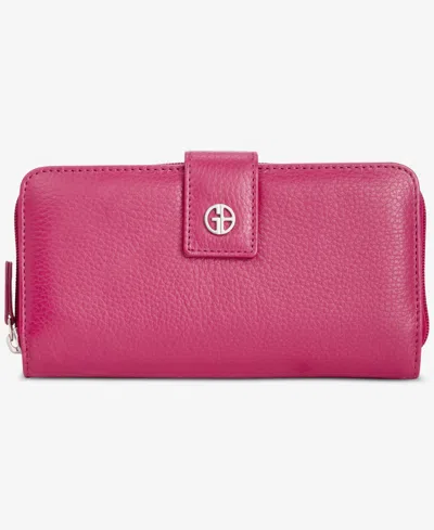 Giani Bernini Softy Leather All In One Wallet, Created For Macy's In Pink
