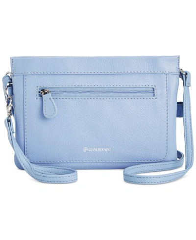 Giani Bernini Softy Leather Crossbody Wallet, Created For Macy's In Chambray
