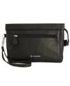 Giani Bernini Softy Leather Crossbody Wallet, Exclusively At Macy's In Black