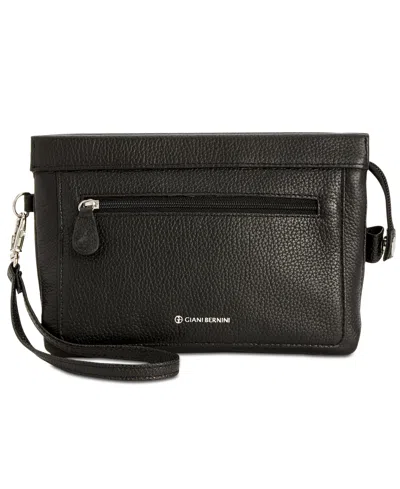 Giani Bernini Softy Leather Crossbody Wallet, Exclusively At Macy's In Black