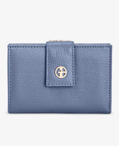 Giani Bernini Softy Leather Framed Colorblock Wallet, Created For Macy's In Blue