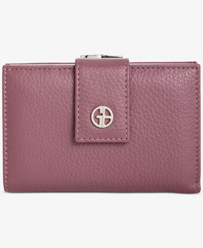 Giani Bernini Softy Leather Framed Colorblock Wallet, Created For Macy's In Brown