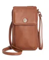 Giani Bernini Softy Leather Tech Crossbody Wallet, Created For Macy's In Brown