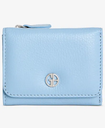 Giani Bernini Softy Leather Trifold Wallet, Created For Macy's In Chambray