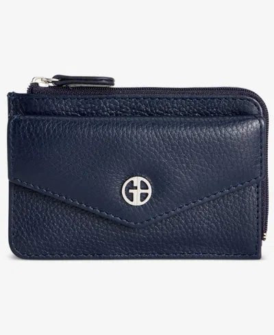 Giani Bernini Softy Leather Trifold Wallet, Exclusively At Macy's In Blue