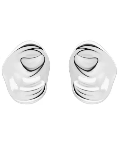 Giani Bernini Sterling Silver Abstract Oval Shape Post Earrings, Macy's Exclusive In Metallic