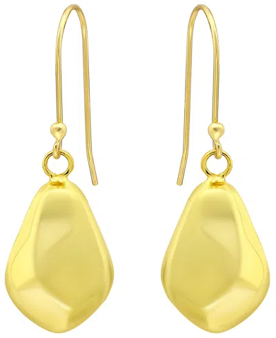 Giani Bernini Sterling Silver Hammered Teardrop Fishhook Drop Earrings, Macy's Exclusive In Gold