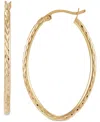 Giani Bernini Textured Oval Medium Hoop Earrings 35mm, Created For Macy's In Gold Over Silver