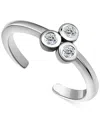 Giani Bernini Triple Cubic Zirconia Cluster Adjustable Toe Ring, Exclusively At Macy's In Silver