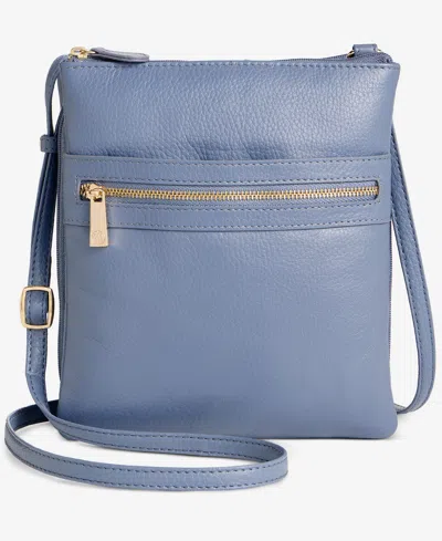Giani Bernini Triple-zip Pebble Leather Dasher Crossbody, Created For Macy's