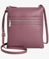 Giani Bernini Triple-zip Pebble Leather Dasher Crossbody, Created For Macy's In Pink