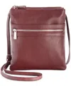 Giani Bernini Triple-zip Pebble Leather Dasher Crossbody, Created For Macy's In Wine,silver