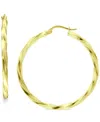 Giani Bernini Twist Hoop Earrings In 18k Gold-plated Sterling Silver, Created For Macy's In Gold Over Silver