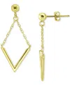 Giani Bernini V Bar & Chain Drop Earrings, Created For Macy's In Gold Over Silver