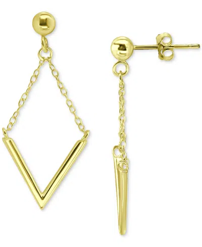 Giani Bernini V Bar & Chain Drop Earrings, Created For Macy's In Gold Over Silver
