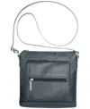 Giani Bernini Nappa Leather Venice Crossbody, Created For Macy's In Navy,silver