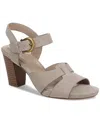 Giani Bernini Janett Womens Faux Leather Stacked Heel Dress Sandals In Hummus Suede