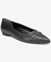 Giani Bernini Women's Bentlley Memory Foam Pointed Toe Flats, Created For Macy's In Black Leather