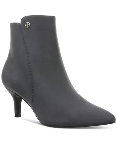 Giani Bernini Women's Carminee Memory Foam Kitten Heel Dress Booties, Created For Macy's In Grey