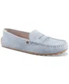Giani Bernini Women's Carinna Memory Foam Slip On Drivers, Created For Macy's In Azur Blue Suede