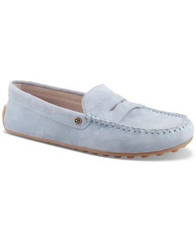 Giani Bernini Women's Carinna Memory Foam Slip On Drivers, Created For Macy's In Azur Blue Suede