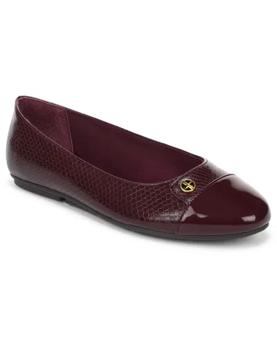 Giani Bernini Women's Carterr Ballet Flats, Macy's Exclusive In Dark Red Plum Lizard