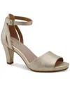 Giani Bernini Women's Clarrice Memory Foam Dress Sandals, Created For Macy's In Metallic Linen