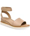 Giani Bernini Constancia Womens Faux Leather Peep-toe Wedge Sandals In Desert