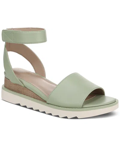 Giani Bernini Women's Constancia Memory Foam Ankle Strap Wedge Sandals, Created For Macy's In Tender Green