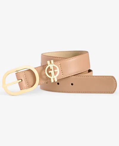 Giani Bernini Women's Cut-out-logo Loop Pant Belt, Exclusively At Macy's In Med Brown