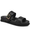 Giani Bernini Gianaa Womens Faux Leather Slide Sandals In Black