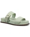 Giani Bernini Women's Gianaa Memory Foam Double Band Footbed Sandals, Created For Macy's In Tender Green