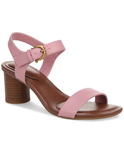 Giani Bernini Women's Hadleyy Memory Foam Cylinder Stacked Block Heel Dress Sandals, Created For Macy's In Blush Bloom