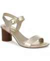 Giani Bernini Women's Hadleyy Memory Foam Cylinder Stacked Block Heel Dress Sandals, Created For Macy's In Platino
