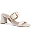 Giani Bernini Women's Hillarry Memory Foam Buckle Block Heel Dress Sandals, Created For Macy's In White