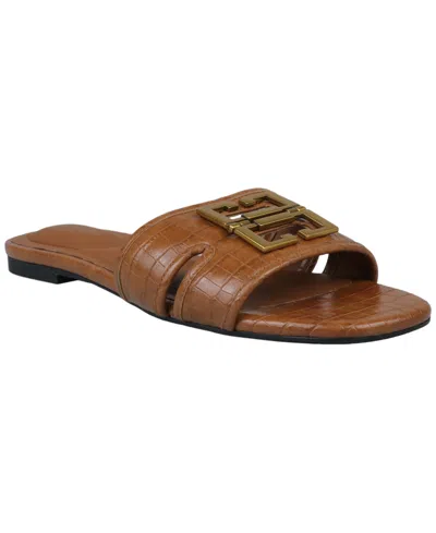 Giani Bernini Women's Ingridd Square Toe Flat Sandals, Macy's Exclusive In Brown