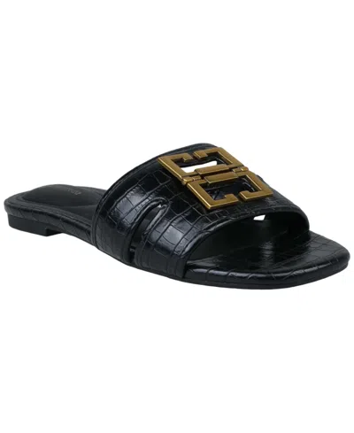Giani Bernini Women's Ingridd Square Toe Flat Sandals, Macy's Exclusive In Black