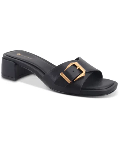Giani Bernini Women's Kamilla Buckle Block Heel Dress Sandals, Created For Macy's In Black