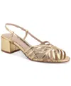 Giani Bernini Women's Myrahh Memory Foam Cagey Slingback Block Heel Dress Sandals, Created For Macy's In Gold