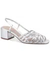 Shop Giani Bernini Women's Myrahh Cagey Slingback Block Heel Dress Sandals, Created For Macy's In Silver