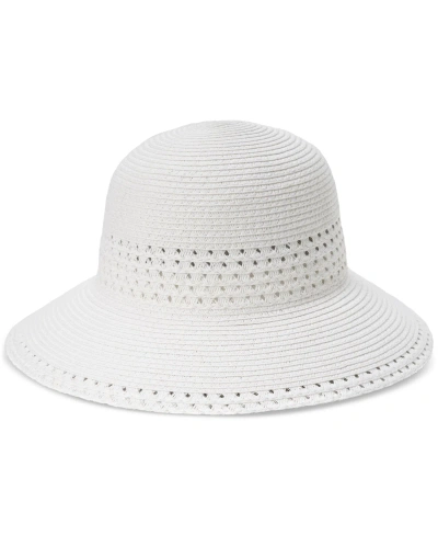 Giani Bernini Women's Open Inset Band Straw Cloche Hat In White