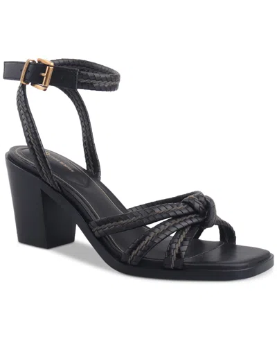 Giani Bernini Women's Renaee Block Heel Woven Strappy Dress Sandals, Created For Macy's In Black