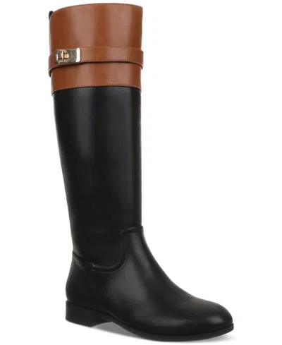 Giani Bernini Women's Taharahh Memory Foam Knee High Riding Boots, Created For Macy's In Black Smooth