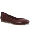 Giani Bernini Women's Taylee Memory Foam Cap Toe Ballet Flats, Created For Macy's In Wine Crinkle Patent